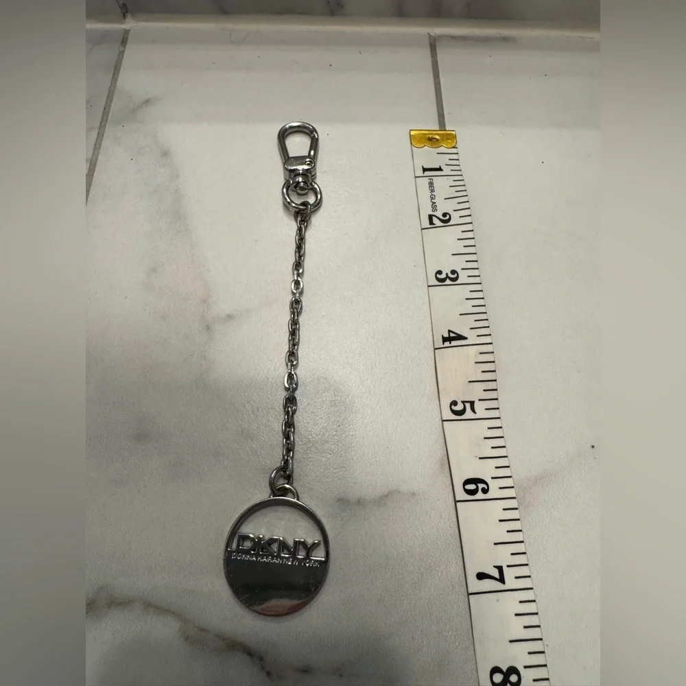 DKNY Donna Karan New York Silver Tone Key Chain Purse Handbag Charm